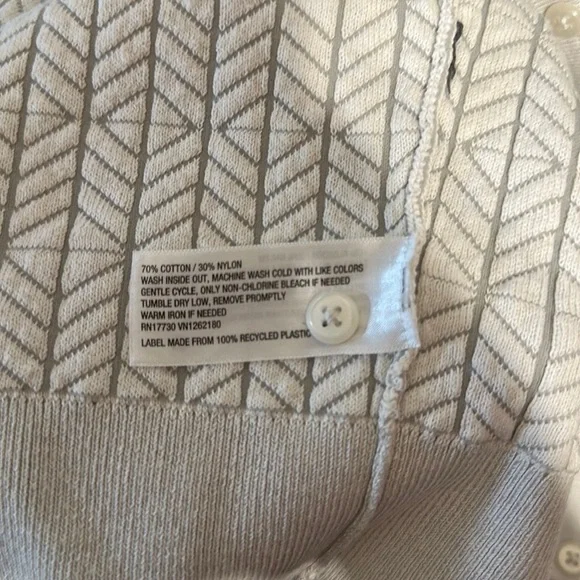 Merona Gray And Cream 3/4 Length Sleeve Women’s Cardigan Size Large - Picture 4 of 5